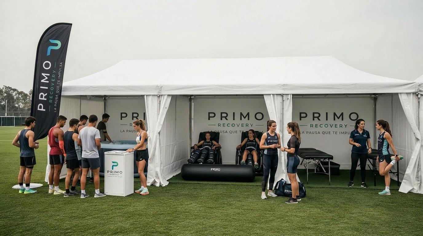 Carpa Primo Recovery en evento deportivo
